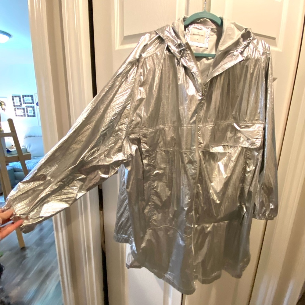 NEW Summum Silver Metallic Hooded Jacket